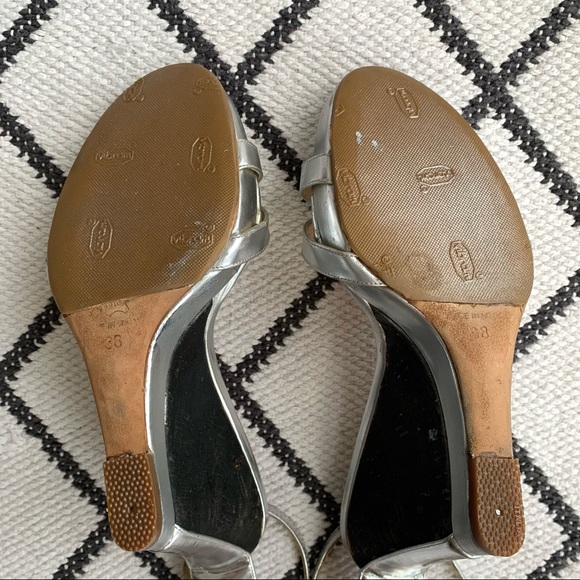 Jimmy Choo silver color block wedge sz 37.5 - Picture 8 of 8